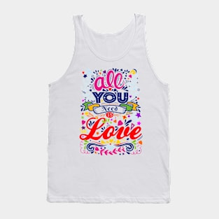 Retro Pop Art Lyrics - All You Need Is Love 1 Tank Top